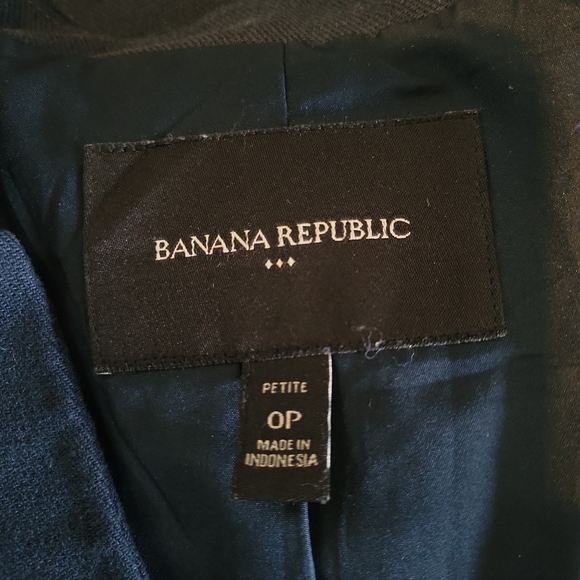 Banana Republic Navy Blue Blazer Women's Size 0 Petite - Picture 10 of 10
